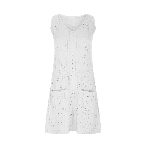 Gilet rose à col V ajouré XXL 2