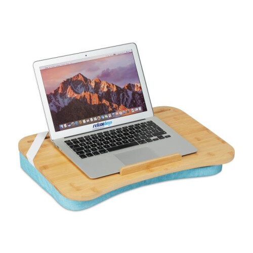 Modrý Lapdesk s bambusovým tácem