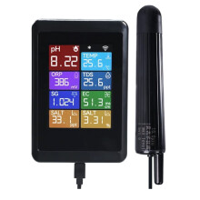 Tuya WiFi 8-in-1 Slimme Waterkwaliteitsmonitor met Realtime TDS-, PH- en Temperatuurdetector voor Aquariums, Vijvers en Vissenkommen, App en