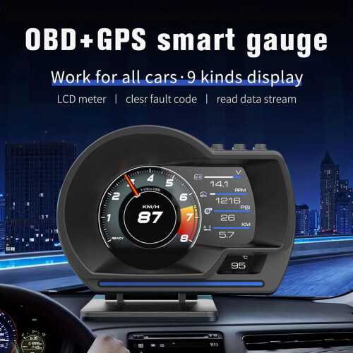 Car Head Up Display Dashboard Display Multi-Function Gauge HUD P2K3 G1KD 2