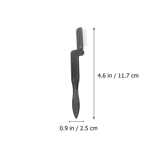 Black Foldable Eyebrow Comb Metal Seeth Sturdy Grooming Tool 2
