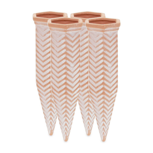 Set di 4 picchetti per irrigazione in argilla a zig-zag