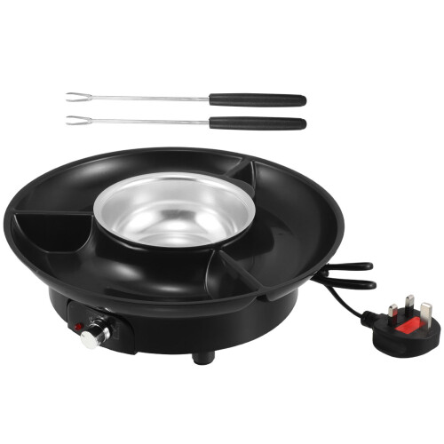 2Pièces Pot Fondue Fer Noir Polyvalent Pour Fromage 1
