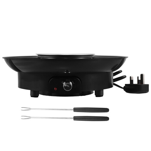 2Pièces Pot Fondue Fer Noir Polyvalent Pour Fromage 2