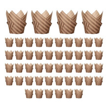 50PCS Newspaper Style Cupcake Liner Baking Cup for Wedding Party Tulip Muffin Cupcake Paper Cup Oilproof Cake G