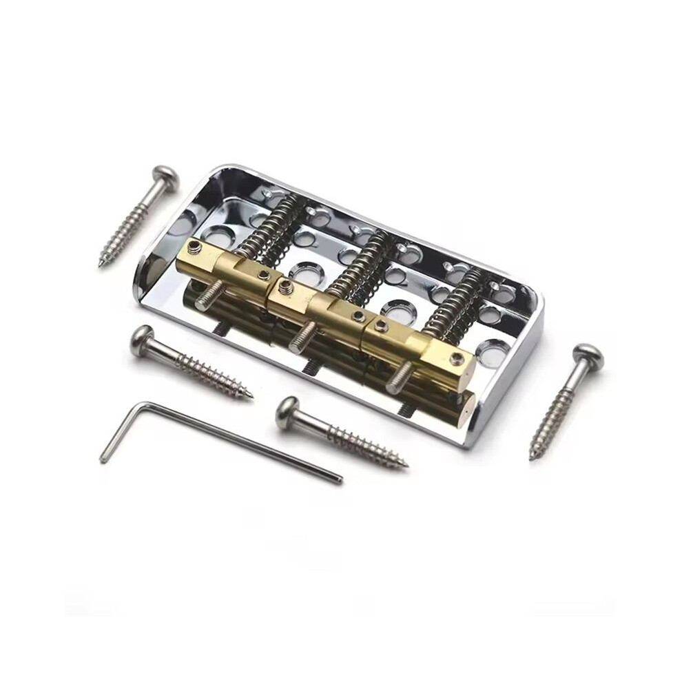 Short Guitar Bridge Dual Load Guitar Bridge With Cut-Down Sides With Compensated Brass Saddles For Tl Guitar Chrome 4712400190286