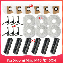 24PCS Vacuum Brush Dust Bag Filter and Mop Cloth Set Compatible with Mijia M40 D110CN Vacuum Cleaner Replacement Parts