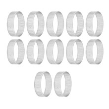 12 Stück 7 cm Kreisförmige Tortenringe Perforation Edelstahl Obstkuchen Quiche Kuchen Mousse Form Küche Backform Werkzeug