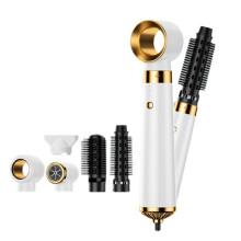 5in1 Electric Hair Dryer Hot Air Brush Multifunctional Hair Straightener Negative Ion Curler Blow Dryer StylingSet,A(EU)