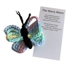 Handgemaakte Emotionele Steun Worry Worm Gift, Gehaakte Worry Worm Inspirerende Zorgen voor Jou, Schattig Gebreid Cadeau D