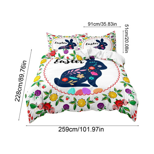 Juego de ropa de cama de Pascua de microfibra de 3 piezas 2