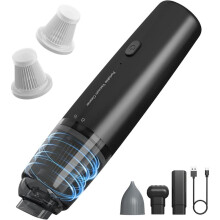 Handheld Vacuum Cordless, Car Vacuum Cleaner Portable with HEPA Filter, Rechargeable for Car Home Black Black