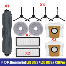 Compatible con Accesorios para Robot L20 Ultra X20: Cepillo Lateral Principal, Paño de Fregona, Filtro y Bolsa para Polvo.