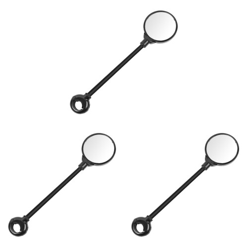 3Pcs Rotatable Adjustable Bike Rear Mirror Black for Handlebar Use 1