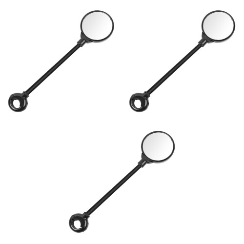 3Pcs Rotatable Adjustable Bike Rear Mirror Black for Handlebar Use 2