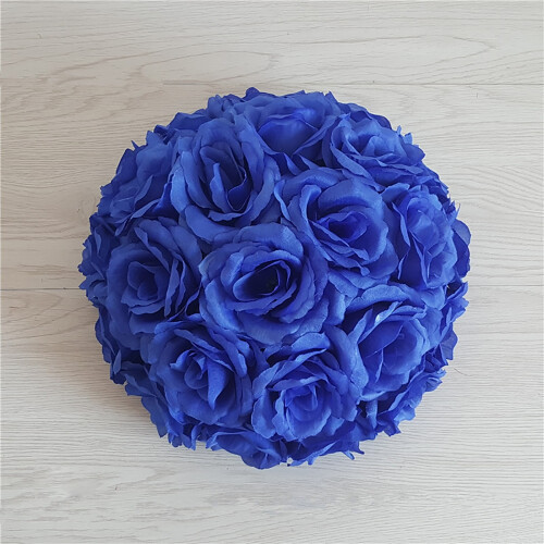 Artificial Rose Flower Ball Dark Blue 5In 1Pcs 1