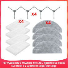 For Vyzzle D10 / MiWhole M9 Lite / Eve Rook, Eve Rook S / Lydsto R1 , R1D Parts Filter Side Brush Mop