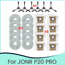 Washable Side Brush Mop Cloth Dust Bag Replacement for JONR P20 Pro Robot Vacuum Cleaner Accessories