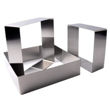 Juego de 3 Anillos Moldes para Pasteles, Herramienta para Hornear Cuadrado Mousse Molde de Acero Inoxidable Pastel Antiadherente Postre Anillo de