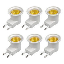 E27 Lampenfassungsadapter mit Schalter, Kunststoff, Standard-Einschraubsteckdose, Konverter für Glühbirnen für Zuhause, 6 Stück, EU-Stecker