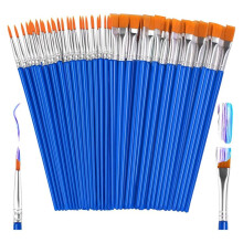 50Pcs Paint Brushes Bulk Small,Paint Brushes for Kids Fine Paint Brushes Set Detail Paint Brushes for Model Canvas Face