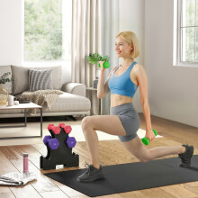 SPORTNOW Hex Dumbbells Set with Dumbbell Rack, 2 x 1kg, 2 x 2kg, 2 x 3kg