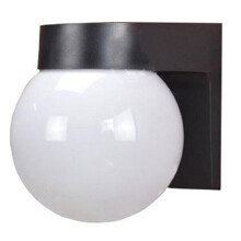 Applique Murale D'Extérieur Moderne à LED pour Loft, Abat-Jour en Acrylique Laiteux Noir et Blanc, Base en Polycarbonate, E27.