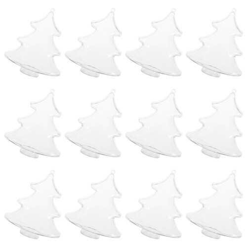 24Pcs Clear Plastic Fillable Xmas Tree Balls for DIY Party Decor 1