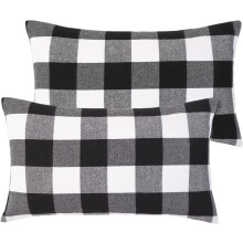 Conjunto de 2 capas de almofada xadrez búfalo, 50x50cm, algodão