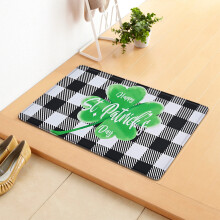 Tapete de porta para o Dia de São Patrício – Superabsorvente, lavável, com base antiderrapante de borracha, decoração verde, compatível com