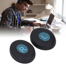 Almohadillas para auriculares de cuero azul con espuma viscoelástica QC3 OE1 On-Ear