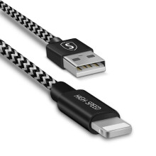 Kabel Lightning Skin 2,4A, 0,25m - Czarny/Biały