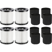 4 Filtros de Substituição DCV580H DCV581H para  DCV580H (Sem Fio) 20 V Úmido/Seco VAC, com 8 Filtros de Manga de Espuma