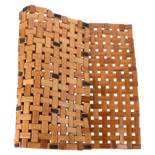 OUNONA Tappetino da bagno pieghevole in bambù, antiscivolo, in legno, portatile, per doccia, bagno, WC, sauna e spa.