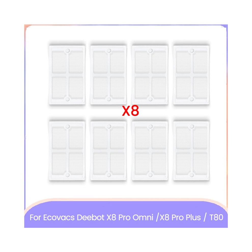 Tauoh Sewage Box Filter For Deebot X8 Pro Omni /X8 Pro / T80 Sweeper Sewage Tank Replacement Parts Filter 8Pcs