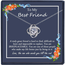 Collana con ciondolo a nodo d'amore in argento sterling e zirconi cubici per donna, regalo di laurea, compleanno o Natale per