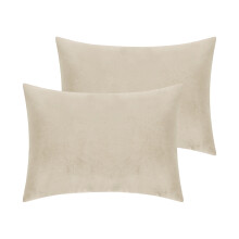 2-pack sammet örngott i fluffigt flanell med kuvertförslutning Beige Pink Queen (20"x30")