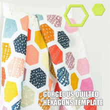 Zeshoekig quiltpatroon – Acryl naai- en patchworkpatroon, compatibel met standaard linialen