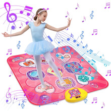 Kids Dance Mat with LED Lights - 5 Game Modes Electronic Dance Pad, Non-Slip Floor Toy for Girls & Boys Ages 3-10, (Pink)