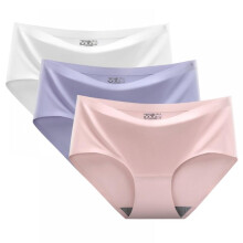 3 bucăți de lenjerie intimă pentru femei, fără cusături, din mătase glacială, moale, Plus Size, bikini, chiloți respirabili, hipster,