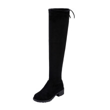 Ediodpoh Damenstiefel Winter Overknee-Stiefel Lange Stiefel Komfortabsatz Schuhe Damenschuhe Schwarz_Samt 7,5