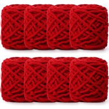 8 madejas de hilo de chenilla grueso, suave y esponjoso, hilo de terciopelo voluminoso para crochet, tejido de punto y telar – Multicolor