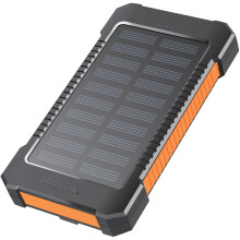 PowerBank 6000 mAh 10 W Ogniwo słoneczne Czarny/Pomarańczowy