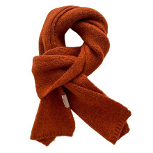 Wintersjaal, winddicht, effen kleur, zacht, dik gebreid, houdt warm en comfortabel, unisex, Koreaanse stijl, herensjaal voor buiten, rood
