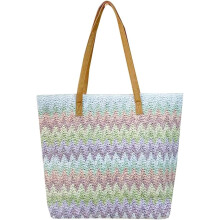 Sac cabas coloré en paille tressée pour femme Rungion, grand format, idéal pour faire du shopping, avec poignée supérieure, parfait pour