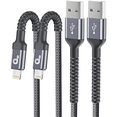 Καλώδιο ZCLightning 3ft2-Pack, με πιστοποίηση MFi, πλεγμένο από νάιλον, συμβατό με