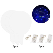 Ballons LED transparents Ă monter soi-mĂŞme avec guirlande lumineuse (lot de 3)