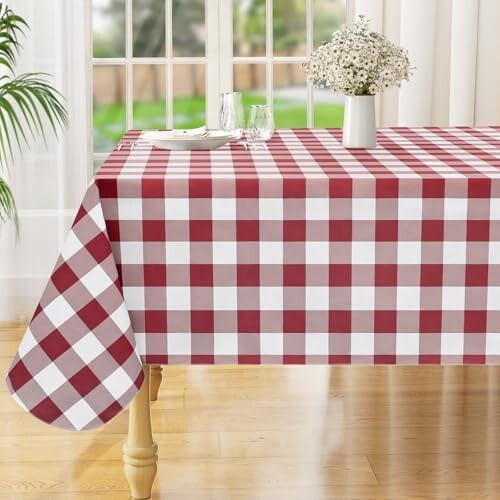 Square Waterproof Vinyl Tablecloth with Flannel Back 60x60
