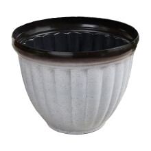 Grandi vasi a coste per giardino interno ed esterno, leggeri, resistenti, riciclabili, con fori.