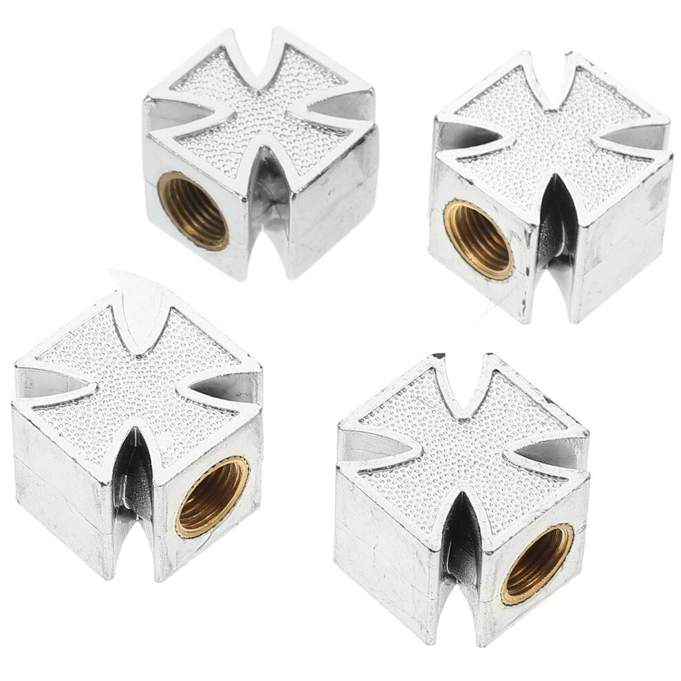 12Pcs Universal Tire Air Valve Caps Durable Plastic Stem Covers Silver 3662941154678